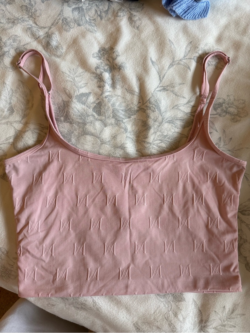 Meshki Blush Pink Embossed Crop Cami